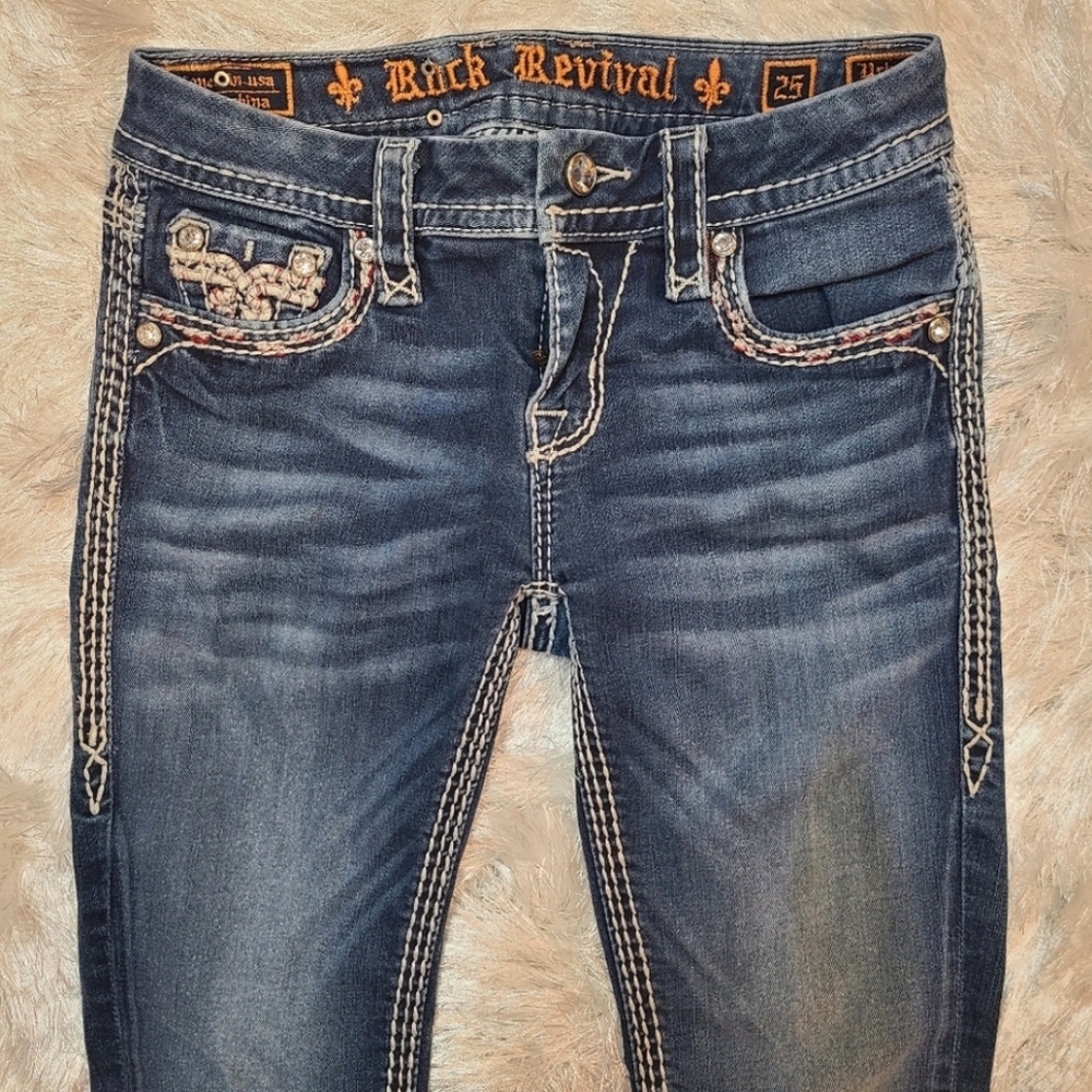 Rock Revival Urban Red Mid-Rise Boot Cut Jeans - Picture 3 of 7